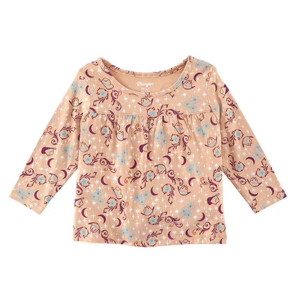 image of Toddler Girl's Floral Hat Long Sleeve Shirt