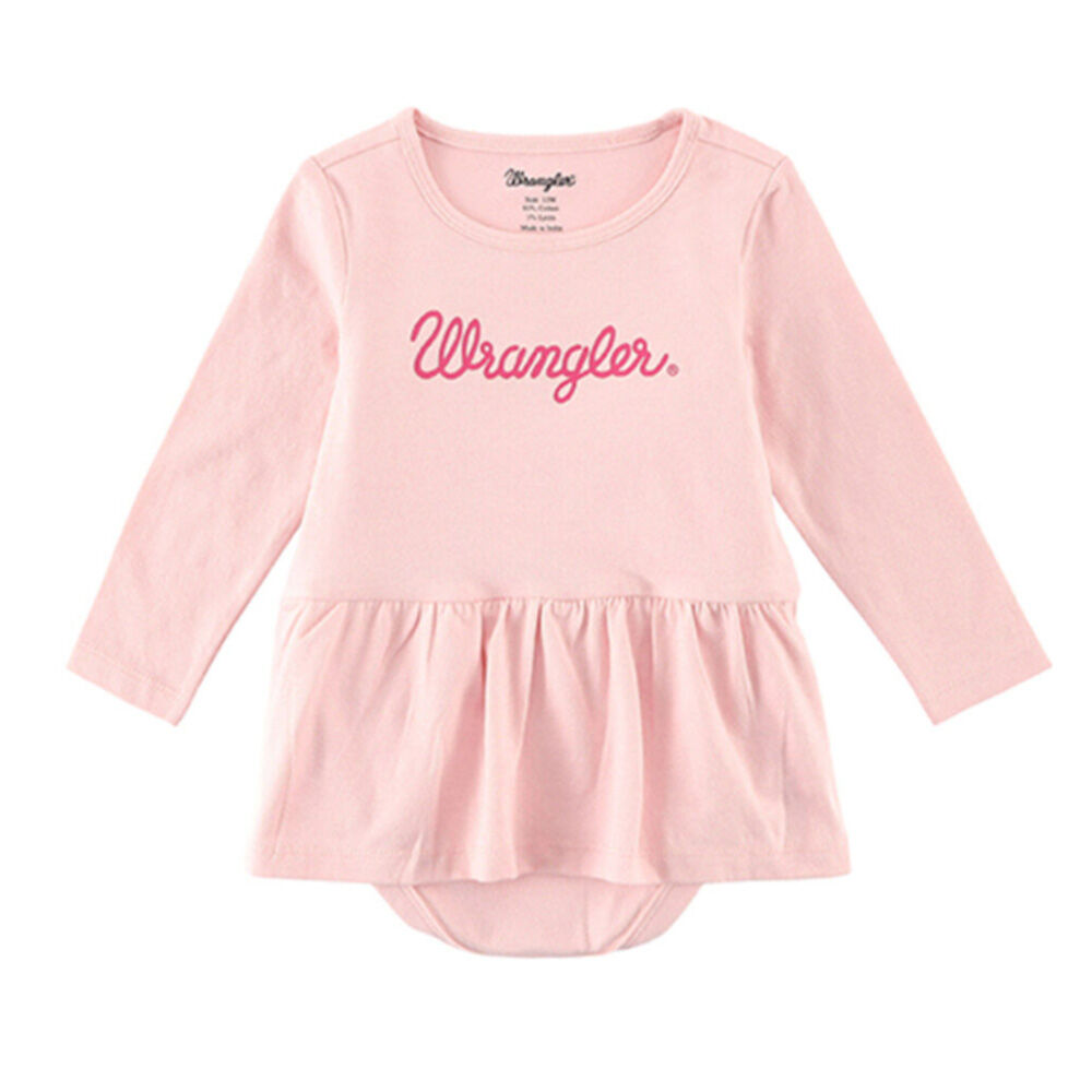 image of Infant Girl's Script Logo Long Sleeve Onesie
