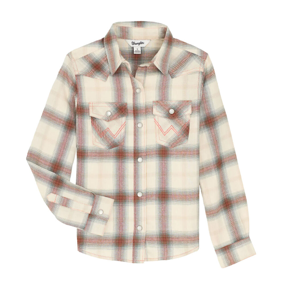 image of Girl's Flannel Plaid Western Shirt