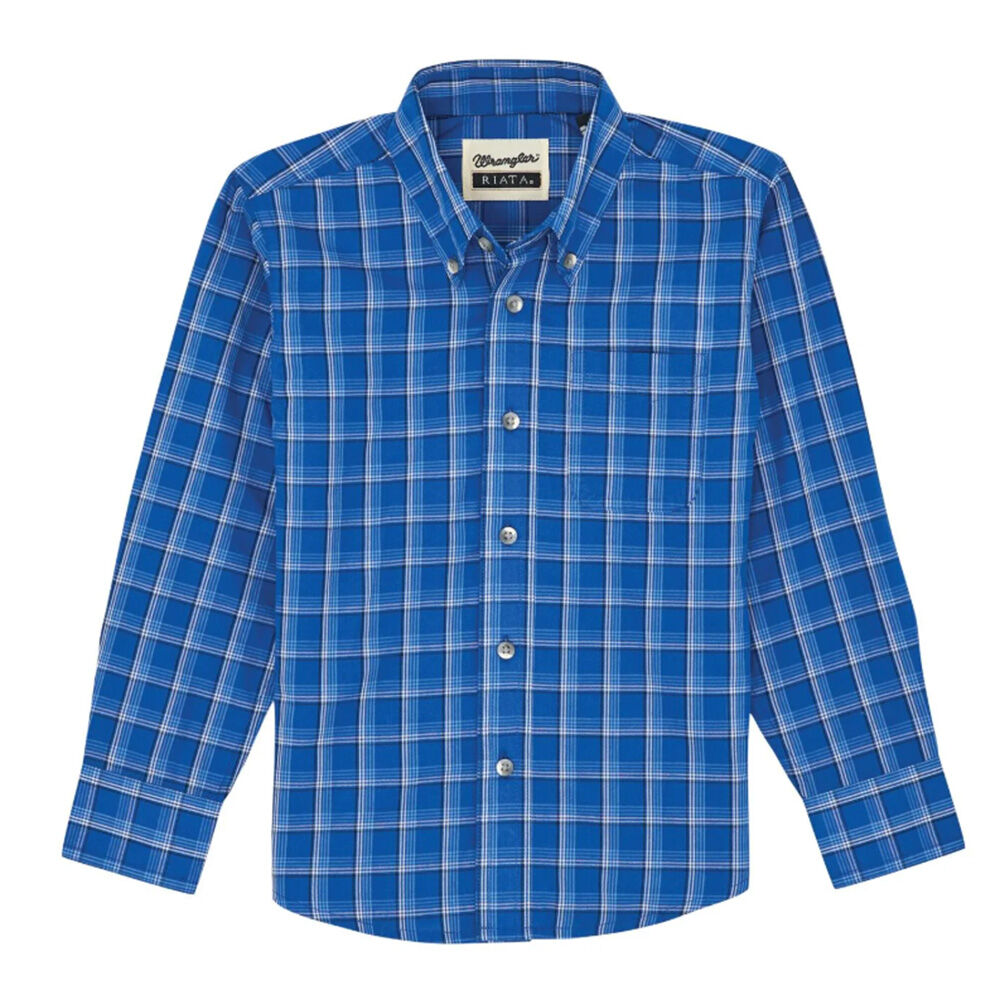image of Boy's Riata Plaid Long Sleeve Shirt