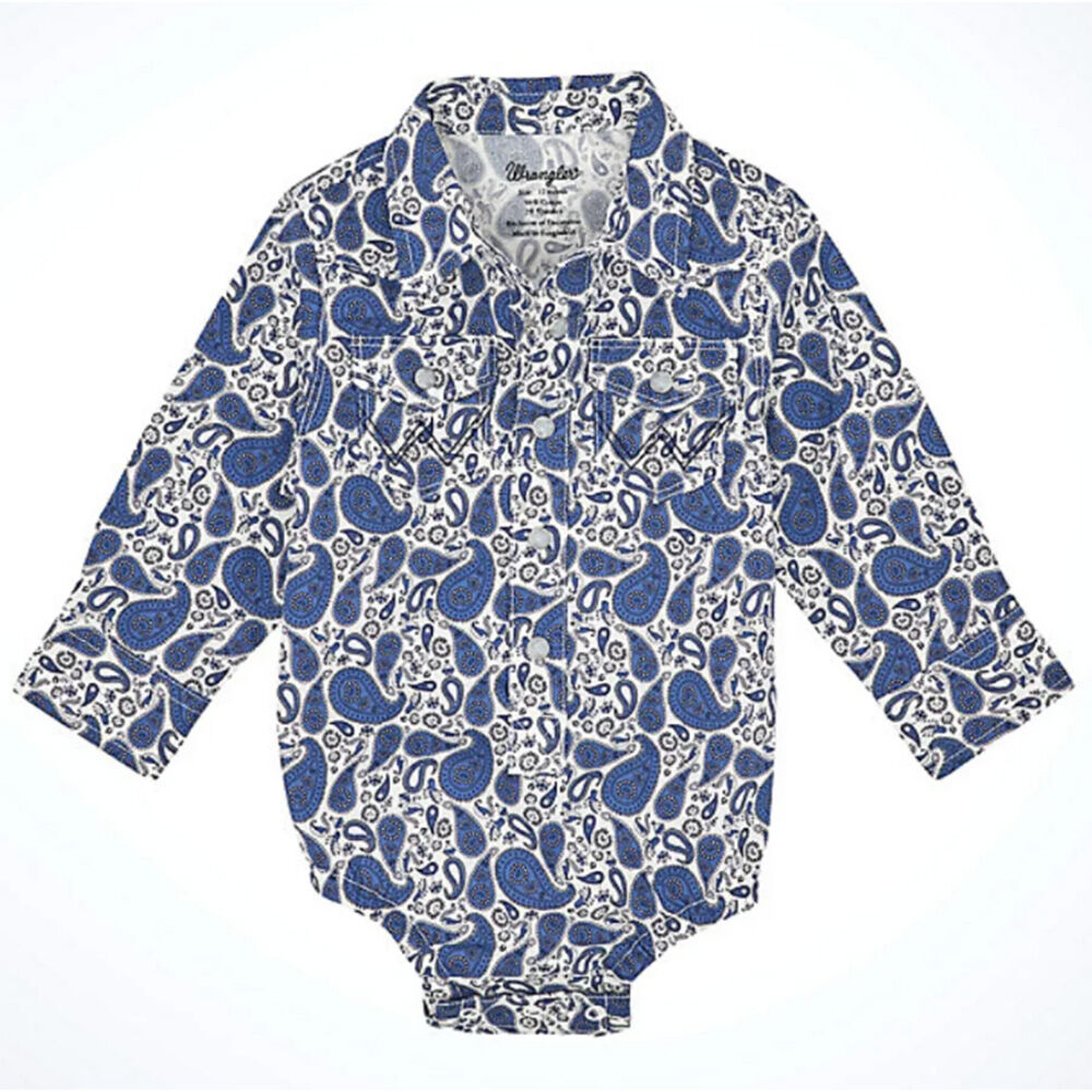 image of Infant Boy's Paisley Long Sleeve Onesie
