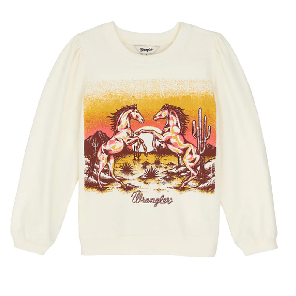 image of Girl's Desert Horse Puff Long Sleeve Shirt