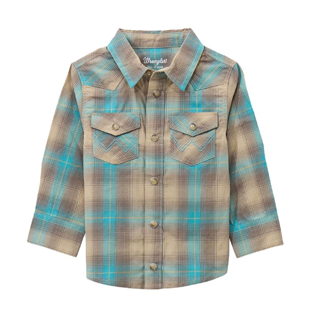 image of Infant/Toddler Boy's Plaid Long Sleeve Shirt