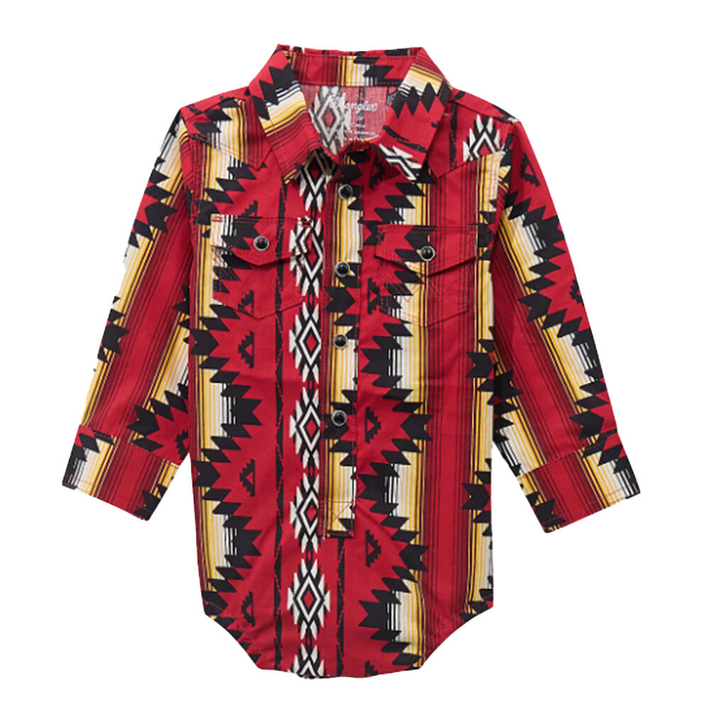 image of Infant Boy's Western Checotah Long Sleeve Onesie