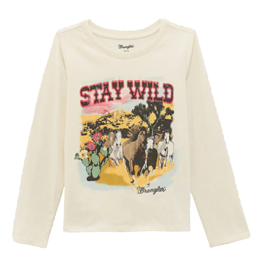 image of Girl's Western Stay Wild Long Sleeve Tee