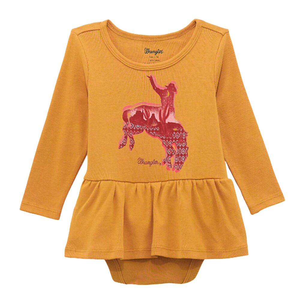 image of Girl's Horse Long Sleeve Graphic Onesie