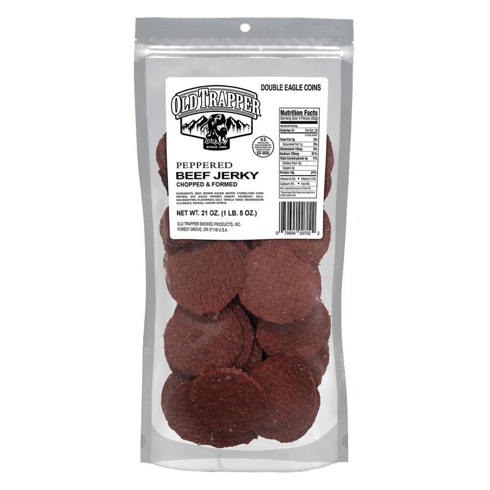 image of Double Eagle Beef Jerky Rounds- Peppered, 21 oz