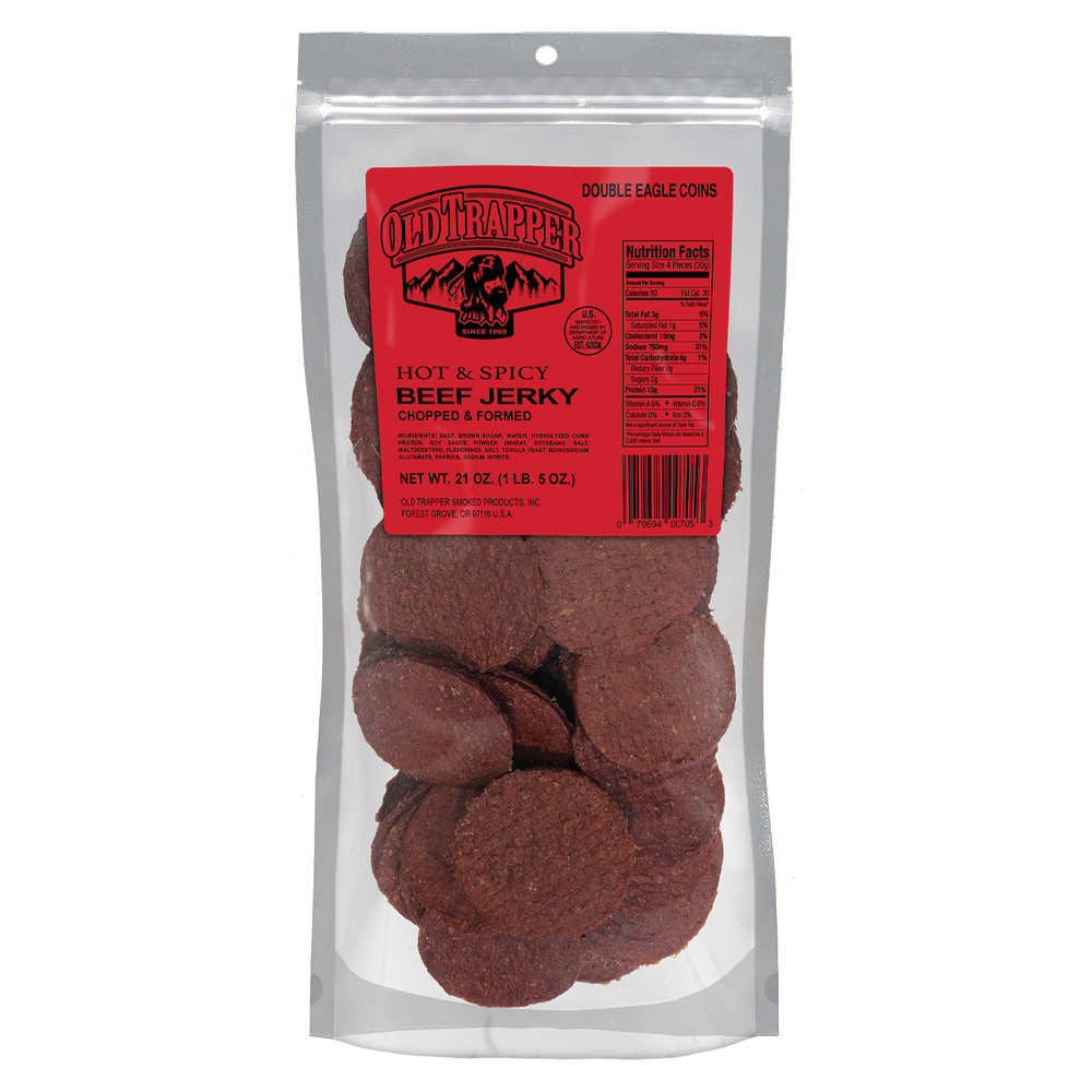 image of Double Eagle Beef Jerky Rounds- Hot N' Spicy, 21 oz