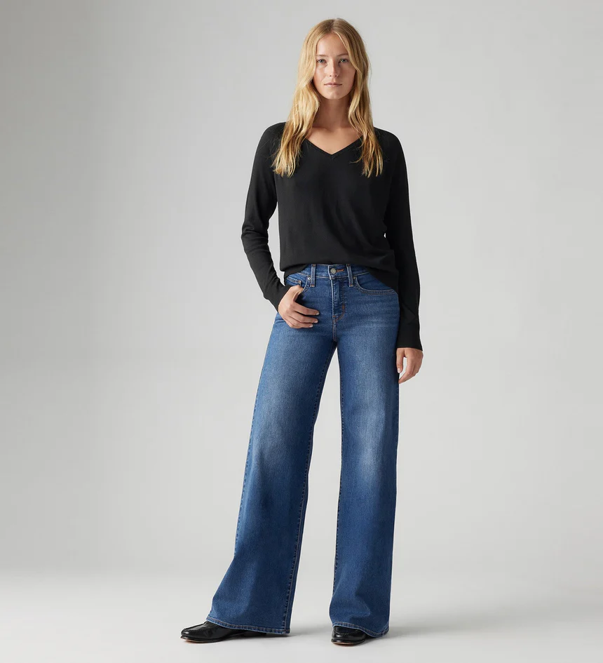 image of Women's 318 Mid Rise Shaping Wide Leg Jean, Clever Girl